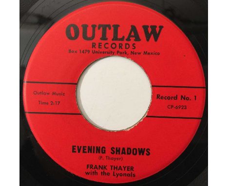 FRANK THAYER - EVENING SHADOWS / LONG GREY HIGHWAY (OUTLAW CP-6923). Lovely, rare 7" here by Frank Thayer. Published by Outla