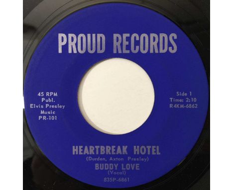 BUDDY LOVE - HEARTBREAK HOTEL / HIGH SCHOOL DAYS (835P-6861). A magnificent copy of Buddy Love - Heartbreak Hotel / Hig Schoo