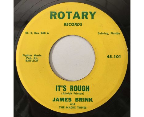 JAMES BRINK/ HARRY LAURELLE - IT'S ROUGH/ TRUE LOVE ON RAINBOW TRAIL 7" (US ROCKABILLY - ROTARY 45-100). A scarce slice of US