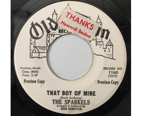 THE SPARKELS - THAT BOY OF MINE / TRY LOVE ONE MORE TIME (OLD TOWN 1160 - PROMO). A superbly rare promotional copy of The Spa