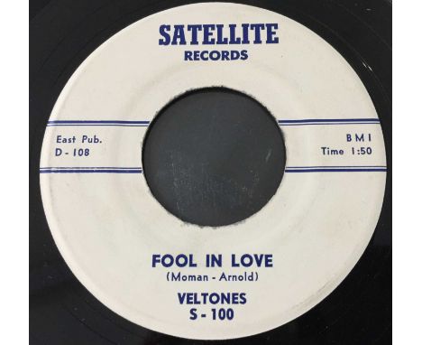 THE VELTONES - FOOL IN LOVE 7" (SATELLITE RECORDS S-100 - ORIGINAL US RECORDING). Melting Doo Wop rarity from The Veltones wi