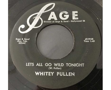WHITEY PULLEN - GENTLY / LETS ALL GO WILD TONIGHT (SAGE - 45-294). A lovely copy of Whitey Pullen - Gently / Lets All Go Wild