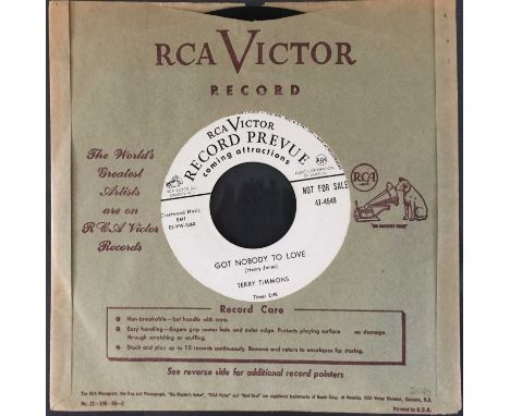 TERRY TIMMONS - GOT NOBODY TO LOVE 7" (ORIGINAL US RCA VICTOR DEMO - 47-4549). A real mover from Terry Timmons with the extre