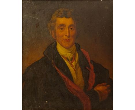 Antique Oil on Canvas "Portrait of The Duke Of Wellington" Unsigned. Craquelure, Light Scratches, Minor Losses. Measures 30 I