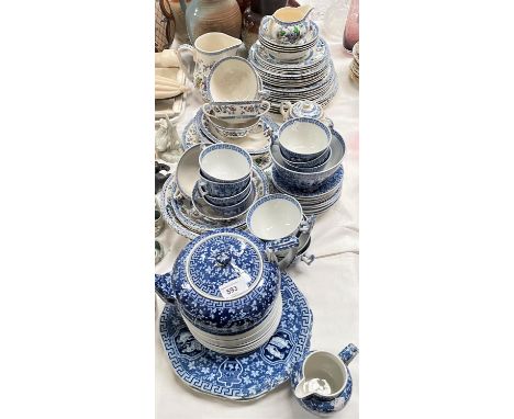 A Copeland "Greek" blue &amp; white part tea set, 35 pieces approx; a Midwinter "Windsor" part dinner and tea service 