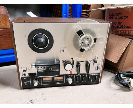An Akai 4000 reel to reel tape recorder