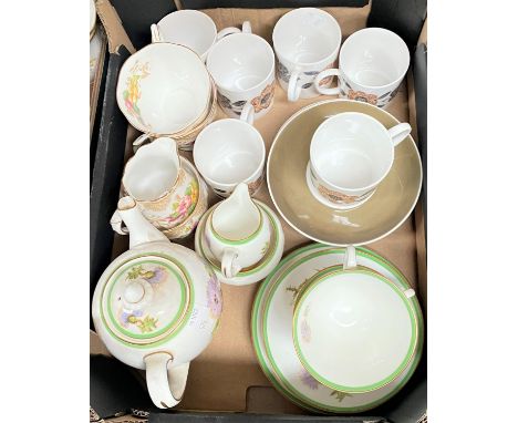 A Royal Doulton "Pillar Rose" part dinner service; a Susie Cooper set of 6 coffee cups and saucers; etc. 