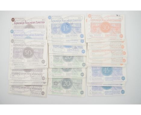 A quantity of vintage unredeemed 'Luncheon Vouchers'
