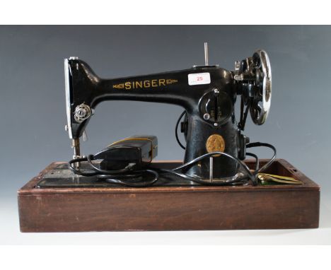 A vintage Singer electric sewing machine