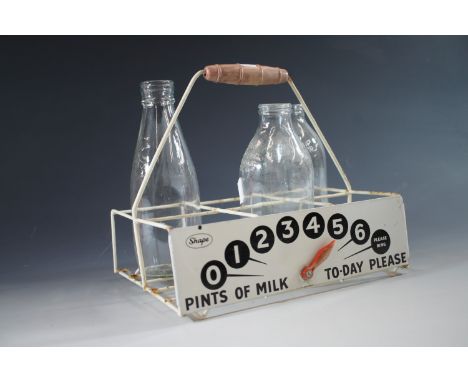 A Shape vintage / retro glass milk bottle carrier 