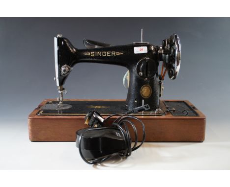 A vintage Singer electric sewing machine