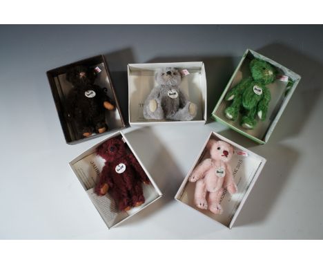 Five Steiff limited edition annual bears, each in original box with certificate of authenticity, for the years 2010, 2011, 20