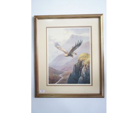 After John Cyril Harrison (1898-1985) Atmospheric study of a soaring eagle, limited edition 212/300, offset lithographic prin