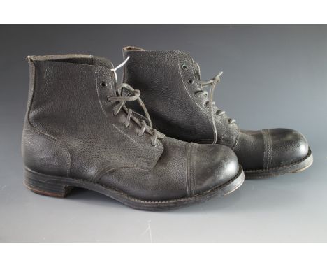 A pair of 1950s British Army type ammunition boots, size 10