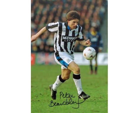 Footballer Peter Beardsley Newcastle 12x8 Coloured Signed Photo. Peter Beardsley MBE is an English former footballer who play