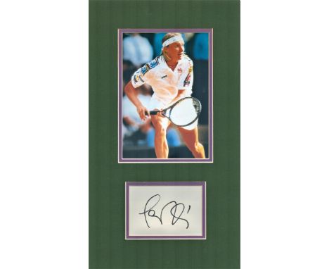 Tennis, Jana Novotna matted signature piece, overall size 15x9 featuring a colour photograph and a signed card. Novotna (2 Oc