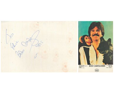 Bob Carolgees signed and dedicated 6x4 promo photo. Carolgees is a comedy entertainer who appeared on the TV series Tiswas an