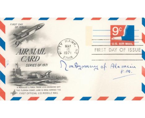 Field Marshal Bernard Law Montgomery, 1st Viscount Montgomery of Alamein signed FDI Air Mail Card series of 1971 PM Kitty Haw
