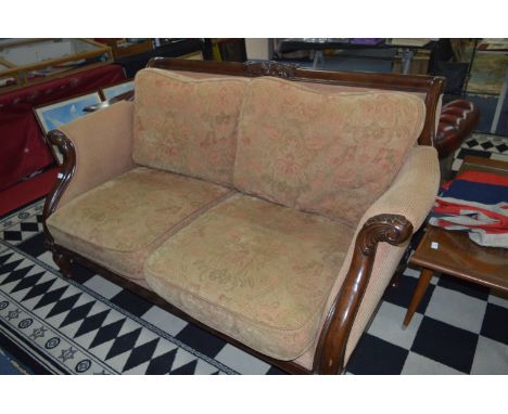 Walnut Framed Victorian Style Sofa 