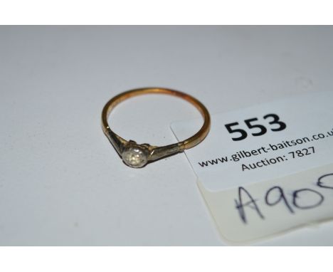 18cT Gold Ring with Single Stone 