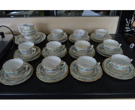 Victorian Floral and Gilt Decorated Tea Service 