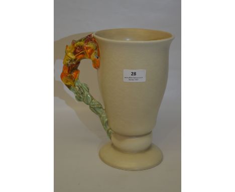 Clarice Cliff Wilkinson Ltd Pottery Jug with Floral Handle 