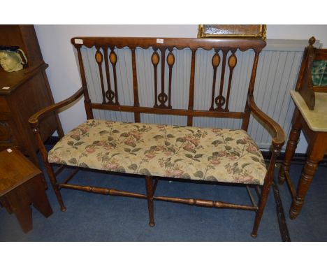 Edwardian Beech Framed and Inlaid Sofa 