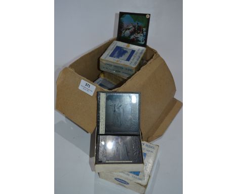 Six Boxes of Lantern Slides; British Locomotives, The Pied Piper, Sweep and Whitewasher, etc. 