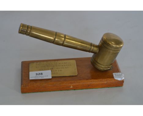 Ornamental Brass Gavel with Wooden Base 