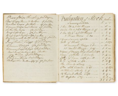 York Whipmaker &amp; Surveyor.- Tindall (James) Account and commonplace book, manuscript, c.180pp., occasional light spotting