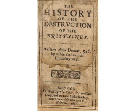 Unrecorded.- Gildas. The History of the Destruction of the Brittaines, [translated by Thomas Abington], title in double-rule 