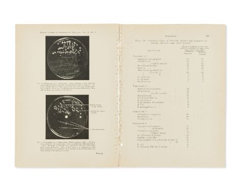 Penicillin.- Fleming (Alexander) On the Antibacterial Action of Cultures of a Penicillium, with special reference to their us