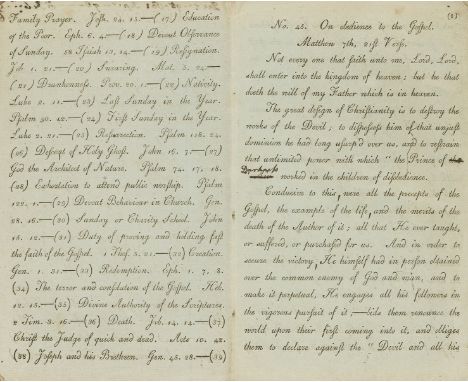 Typography.- Printed in imitation of manuscript.- St. John (Rev. Theoph. J.) No. 45. On obedience to the Gospel. Matthew 7th,