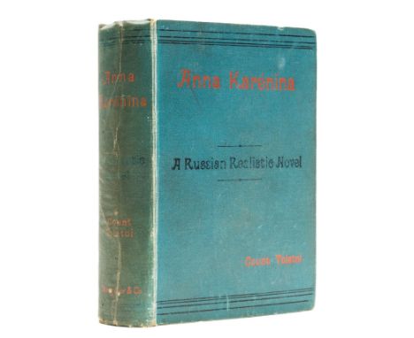 Tolstoy (Count Lev Nikolayevich "Leo") Anna Karenina, first English edition, with initial and final advertisement f., hinges 