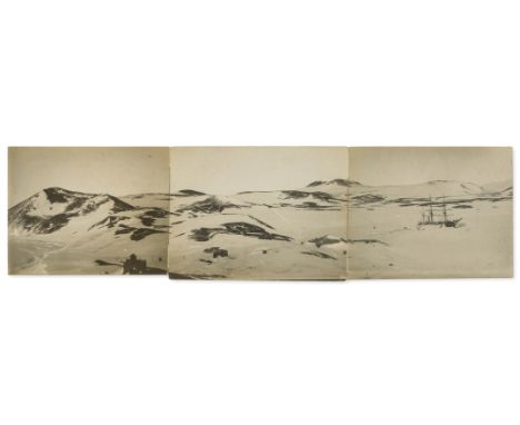 Antarctic.- Koettlitz (Reginald) Group of 15 gelatin silver prints of Antarctica, some joined to form panoramas, most caption