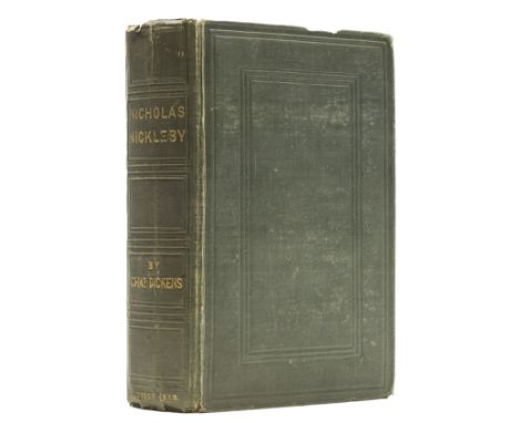 Dickens (Charles) The Life and Adventures of Nicholas Nickleby, first edition in book form, engraved portrait frontispiece an