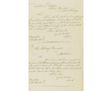 India.- Madras Army.- Scot (Sir Robert, KCB, Major-General, Madras Army, of Haddington,  fl. 1793-1833) Letter Book and corre