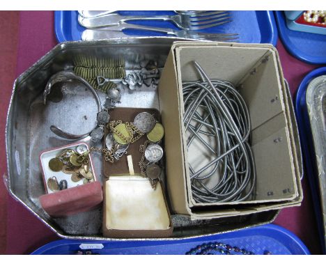 Curb Link Watch Chains, gent's cufflinks, souvenir bracelet, fork bangle etc. 