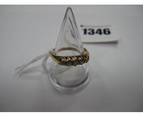 A Five Stone Diamond Ring, graduated old cut set, stamped "18ct".