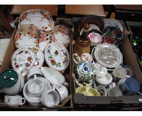 Royal Worcester 'Evesham' Tureens, 'Green Wheat' hot water jug, Victorian tea wares, Wade whisky bell, jars and covers, Bavar