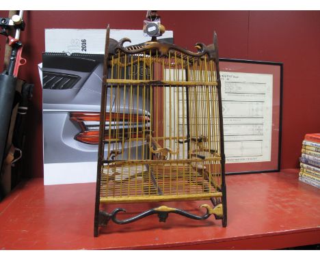 A Oriental Wooden Birdcage, Porsche 2016 calendar, 'Ameta-Gypso' print. (3)