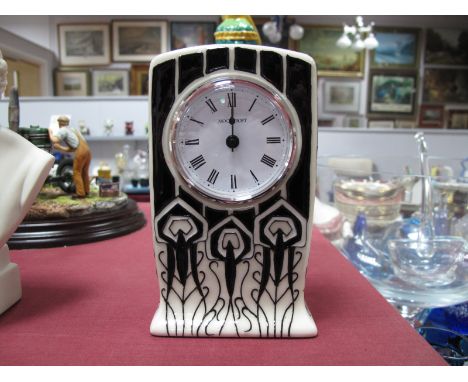A Moorcroft First Quality Clock in the Peackock Parade Design, shape CLI, 15.5cm high.