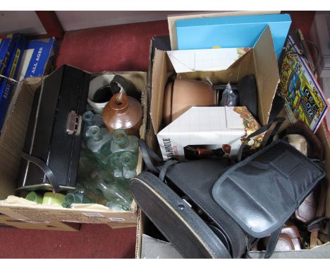 Boats Admiral Binoculars, Pentax Zoom-70, Voightlander Vito B camera, glass and stoneware bottles, etc:- Two Boxes