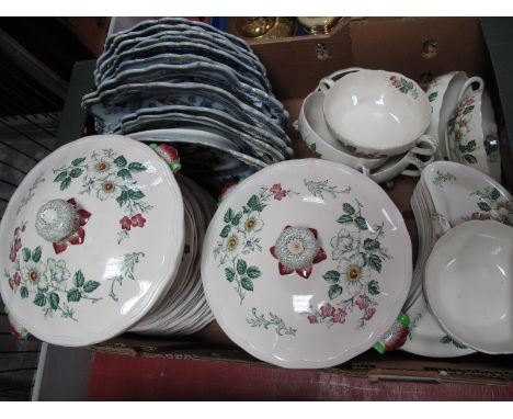 A Quantity of Copeland Spode 'Sylvan' Dinner wares, including tureen, crescent side dishes etc:- One Box, together with a col