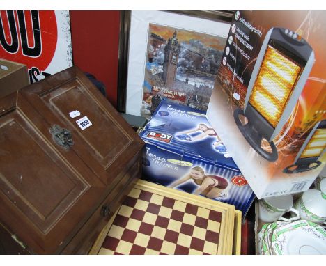 A Kingavon Halogen Heater, (untested sold for parts only), torso trainer, chess, stationery slope, John Michael Webster limit