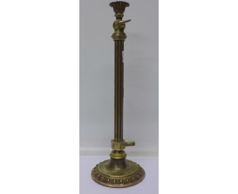 A brass gas lamp base