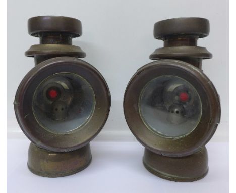 Two Lucas King of the Road lamps, a/f