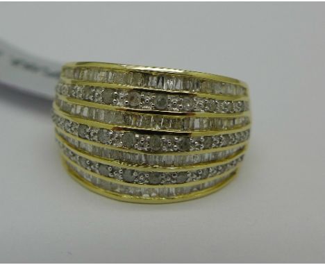 A 9ct gold and diamond Tomas Rae limited edition ring, 1ct diamond weight, total weight 4.25g, N, with certificate