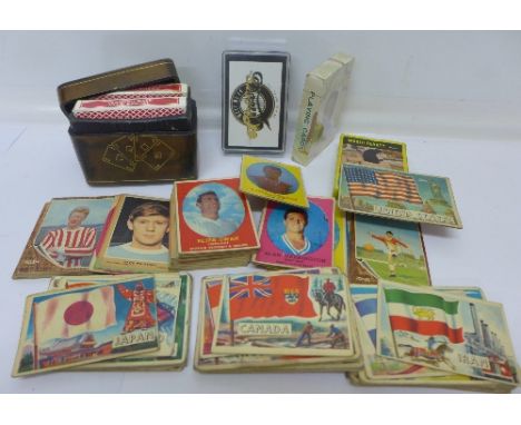 A collection of A&BC collectors cards including Flags of the World and 1960's football cards, Bazooka Footballers cards, play