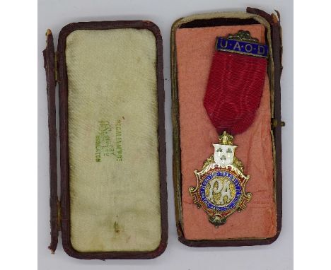 A silver and enamel lodge medal